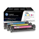 HP 125A 3-Pack Original Color Toner Cartridge for HP Color LaserJet CP1515n, CP1518ni, CP1215, MFP CM1312 Printers